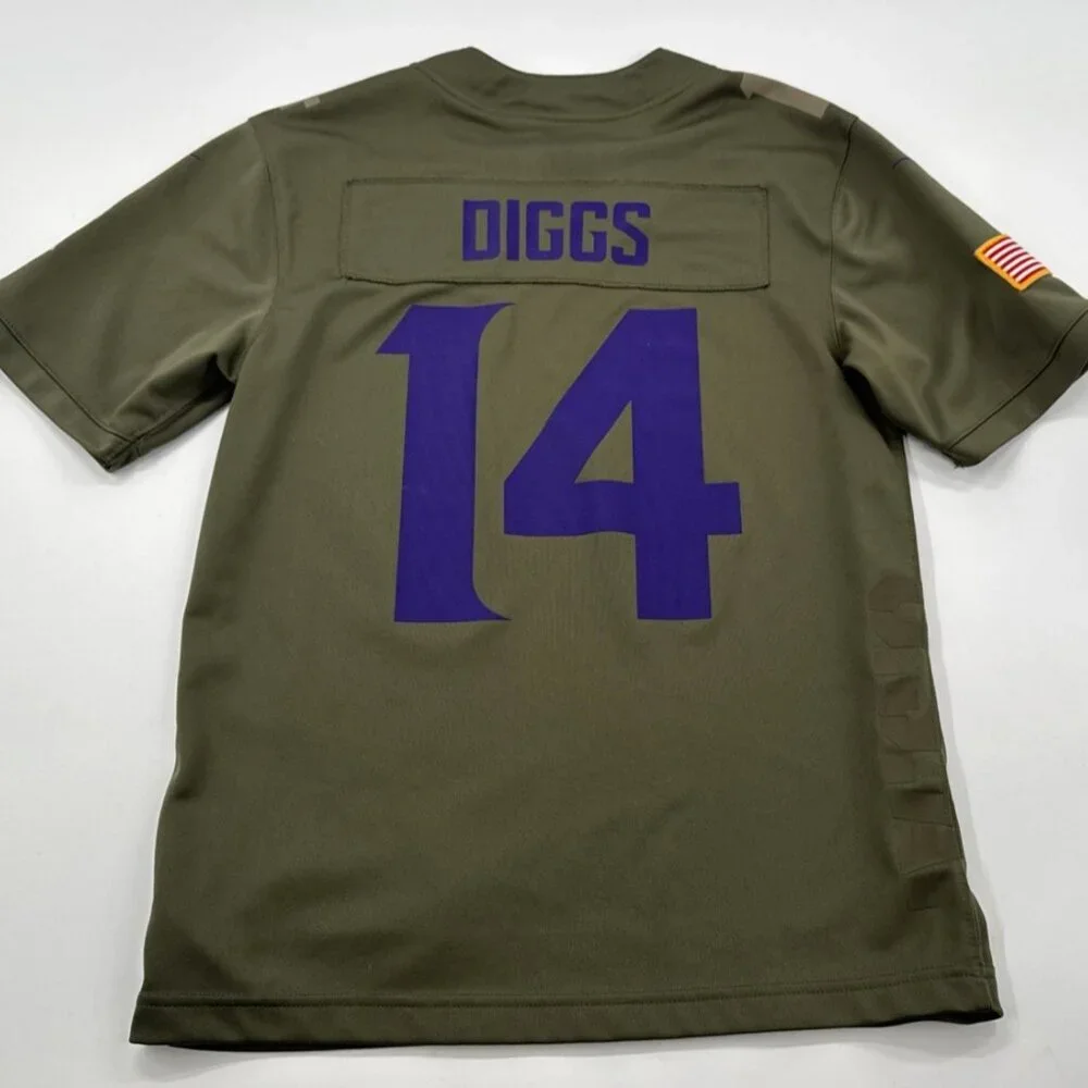 Nike NFL Stefon Diggs #14 Jersey Minnesota Vikings Salute to Service Youth Large